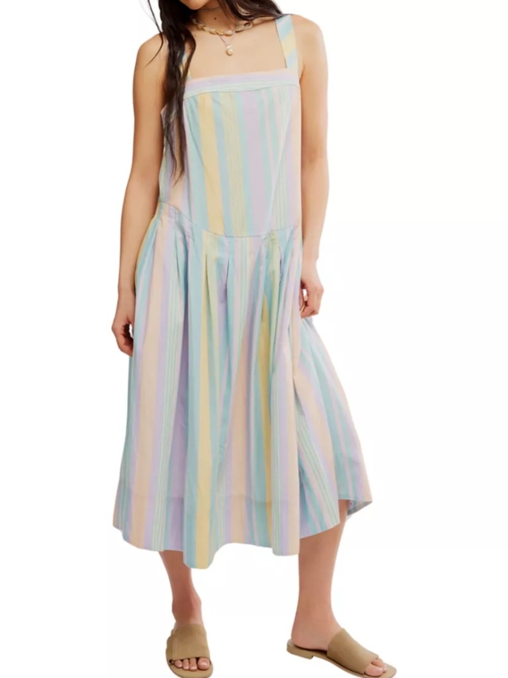 Free People Primavera Striped Midi Dress